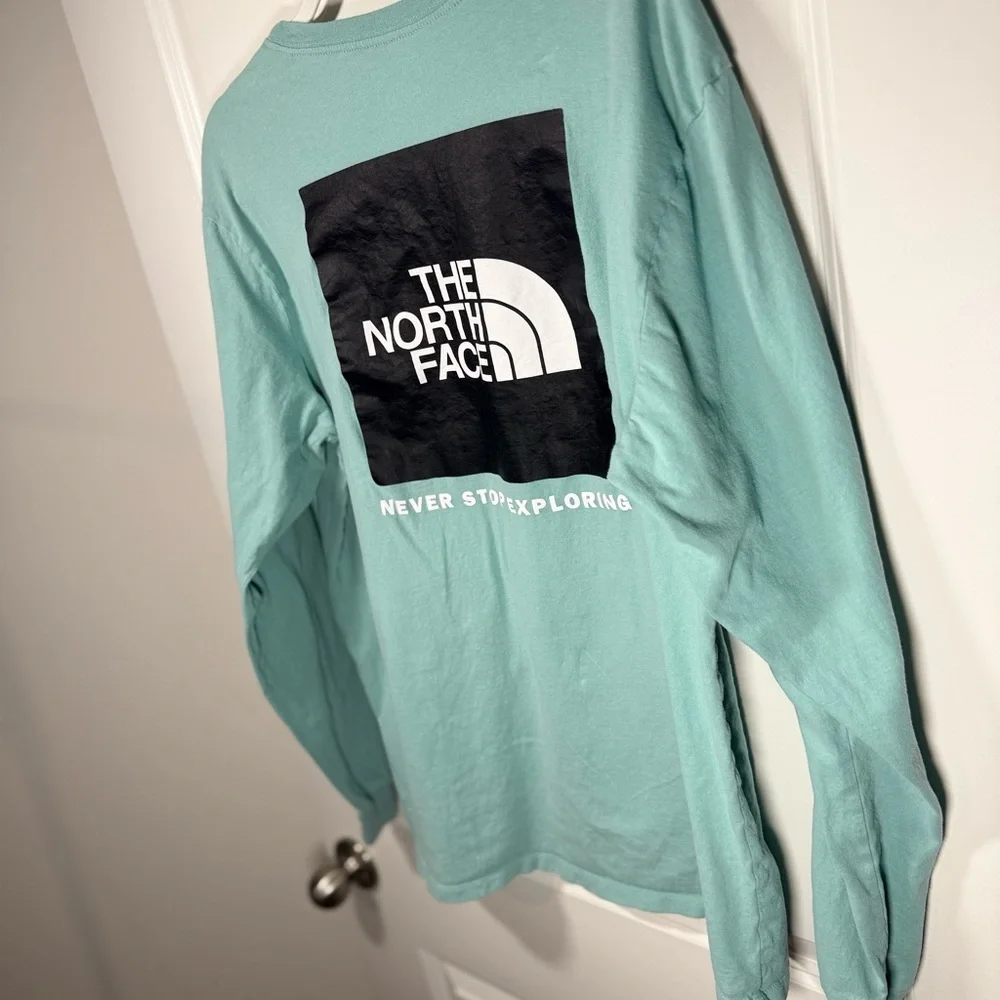 The North Face Seafoam Blue Mens Long Sleeve T-Shirt Size Large